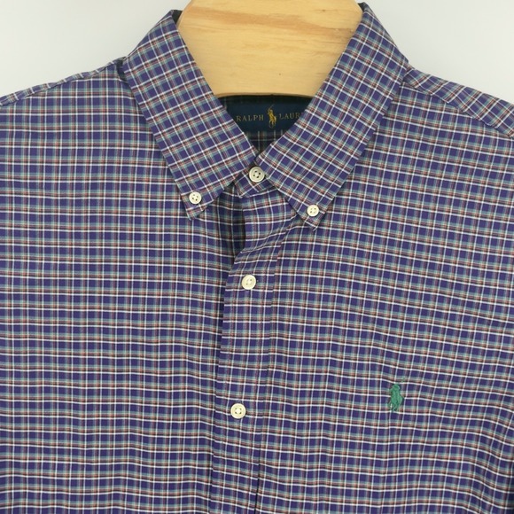 Ralph Lauren Other - Ralph Lauren Men XL Plaid Button Down Shirt Purple Blue Green Long Sleeve Cotton